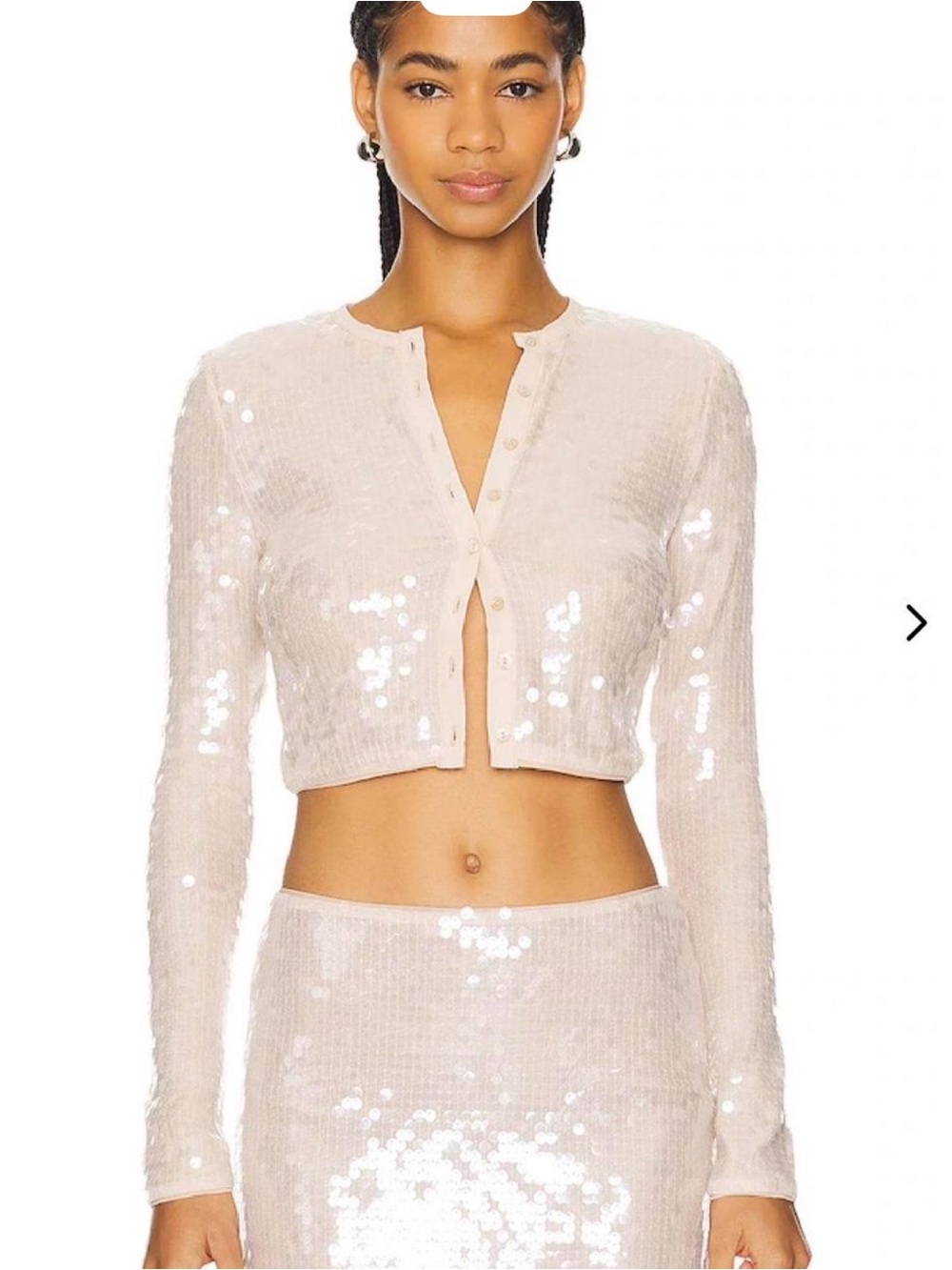 Lovers + Friends Cream Sequin Mini Skirt Set